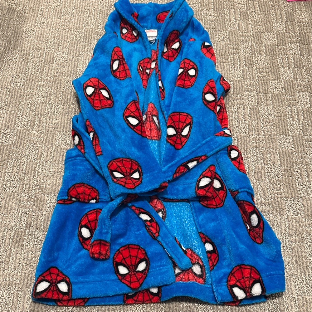 Spiderman Blue and Red Kids Hooded Robe